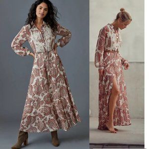 NWT Anthropologie Aleah Printed XS Maxi Dress